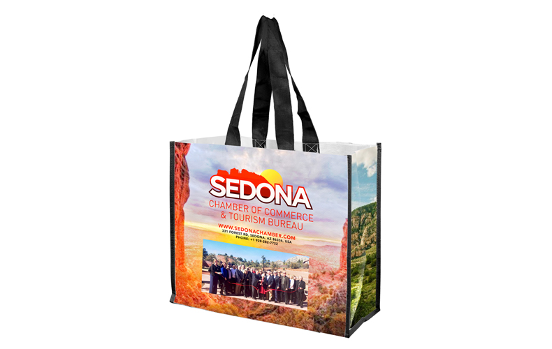 Gusset - Full Color Laminated Woven Wrap Tote and Shopping Bag